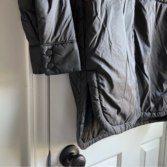 Zara Oversized WATER REPELLENT OVERSHIRT SHACKET Women's Black Quilted Jacket - Picture 8 of 13